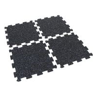 Černo-bílo-modrá gumová modulová puzzle dlažba (střed) FLOMA IceFlo SF1100 - délka 100 cm, šířka 100 cm, výška 1 cm