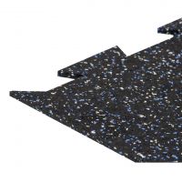 Černo-bílo-modrá gumová modulová puzzle dlažba (střed) FLOMA FitFlo SF1050 - délka 50 cm, šířka 50 cm, výška 0,8 cm