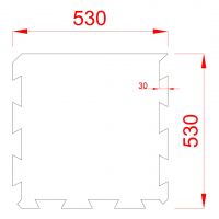 Černo-červená gumová modulová puzzle dlažba (okraj) FLOMA FitFlo SF1050 - délka 50 cm, šířka 50 cm, výška 1,6 cm