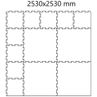 Černá podlahová guma (puzzle - okraj) FLOMA FitFlo SF1050 - délka 50 cm, šířka 50 cm, výška 1 cm