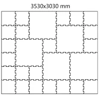 Černo-bílo-modrá podlahová guma (puzzle - okraj) FLOMA FitFlo SF1050 - délka 100 cm, šířka 100 cm, výška 0,8 cm