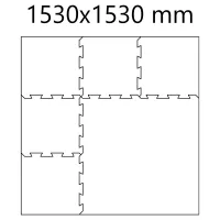 Černo-bílo-modrá podlahová guma (puzzle - okraj) FLOMA FitFlo SF1050 - délka 100 cm, šířka 100 cm, výška 0,8 cm