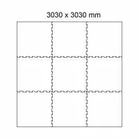 Černo-bílo-modro-šedá podlahová guma (puzzle - roh) FLOMA Sandwich EPDM - délka 100 cm, šířka 100 cm, výška 1 cm