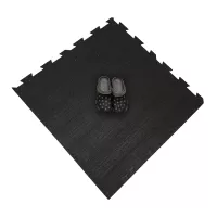 Černo-bílo-modro-šedá podlahová guma (puzzle - roh) FLOMA Sandwich EPDM - délka 100 cm, šířka 100 cm, výška 1 cm