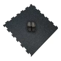 Černo-modrá gumová podlahová deska (puzzle - okraj) FLOMA FitFlo SF1050 - délka 100 cm, šířka 100 cm, výška 1 cm