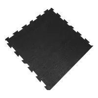 Černo-bílo-modro-šedá podlahová guma (puzzle - okraj) FLOMA Sandwich EPDM - délka 100 cm, šířka 100 cm, výška 1,5 cm