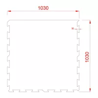 Černo-zelená podlahová guma (puzzle - okraj) FLOMA Sandwich EPDM - délka 100 cm, šířka 100 cm, výška 2 cm