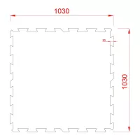 Černo-zelená podlahová guma (puzzle - střed) FLOMA Sandwich EPDM - délka 100 cm, šířka 100 cm, výška 1,5 cm