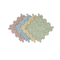 Černo-bílo-červeno-šedá podlahová guma (puzzle - okraj) FLOMA Sandwich EPDM - délka 100 cm, šířka 100 cm, výška 1 cm