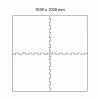 Černo-bílo-červeno-šedá podlahová guma (puzzle - okraj) FLOMA Sandwich - délka 50 cm, šířka 50 cm, výška 1 cm