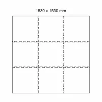 Černo-bílo-červeno-šedá podlahová guma (puzzle - okraj) FLOMA Sandwich - délka 50 cm, šířka 50 cm, výška 2,5 cm