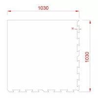 Černo-bílo-zeleno-šedá podlahová guma (puzzle - roh) FLOMA Sandwich EPDM - délka 100 cm, šířka 100 cm, výška 2 cm