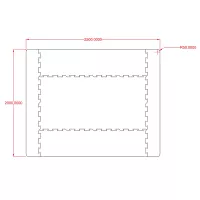 Černá gumová modulová podložka na cvičení FLOMA FitFlo SF1050 - délka 200 cm, šířka 250 cm, výška 0,8 cm