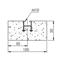 Gumový střešní podstavec pod kabelový žlab s ALU fólií FLOMA AL profil - délka 12,5 cm, šířka 10 cm, výška 5 cm