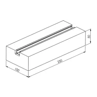 Gumový střešní podstavec pod kabelový žlab s ALU fólií FLOMA AL profil - délka 25 cm, šířka 10 cm, výška 5 cm