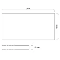 Černá gumová podlahová deska FLOMA FitFlo SF1050 - délka 200 cm, šířka 100 cm, výška 1 cm