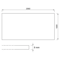 Černo-bílá gumová podlahová deska FLOMA IceFlo SF1100 - délka 200 cm, šířka 100 cm, výška 0,8 cm