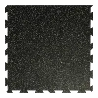 Černo-zelená gumová modulová puzzle dlažba (okraj) FLOMA FitFlo SF1050 - 100 x 100 x 2 cm