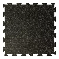 Černo-žlutá gumová modulová puzzle dlažba (střed) FLOMA FitFlo SF1050 - 100 x 100 x 2 cm