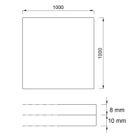 Černo-bílá gumová dvouvrstvá antivibrační podlahová deska FLOMA Sandwich - délka 100 cm, šířka 100 cm, výška 1,8 cm