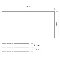 Černo-bílo-červeno-šedá gumová tlumicí dvouvrstvá antivibrační podlahová deska FLOMA Sandwich EPDM - délka 200 cm, šířka 100 cm, výška 2 cm