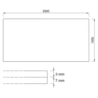 Černo-bílo-červeno-šedá gumová tlumící dvouvrstvá antivibrační podlahová deska FLOMA Sandwich EPDM - délka 200 cm, šířka 100 cm, výška 1 cm