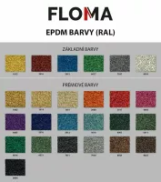 Černá gumová modulová podložka na cvičení FLOMA FitFlo SF1050 - délka 200 cm, šířka 250 cm, výška 0,8 cm