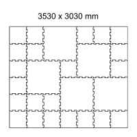 Černá gumová podlahová deska (puzzle - okraj) FLOMA FitFlo SF1050 - délka 95,6 cm, šířka 95,6 cm, výška 0,8 cm