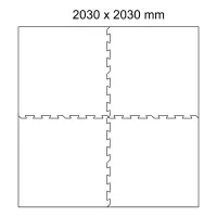 Černá gumová podlahová deska (puzzle - okraj) FLOMA FitFlo SF1050 - délka 47,8 cm, šířka 47,8 cm, výška 0,8 cm