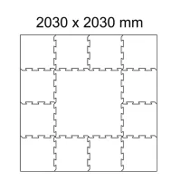 Černá gumová podlahová deska (puzzle - okraj) FLOMA FitFlo SF1050 - délka 95,6 cm, šířka 95,6 cm, výška 1,6 cm