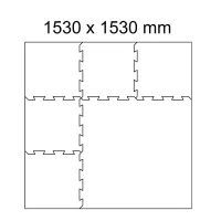 Černá gumová podlahová deska (puzzle - roh) FLOMA FitFlo SF1050 - délka 95,6 cm, šířka 95,6 cm, výška 0,8 cm