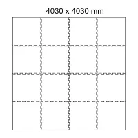 Černo-šedá gumová podlahová deska (puzzle - okraj) FLOMA FitFlo SF1050 - délka 95,6 cm, šířka 95,6 cm, výška 1,6 cm