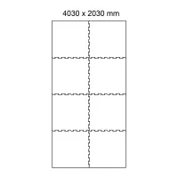 Černo-bílo-modrá gumová podlahová deska (puzzle - roh) FLOMA FitFlo SF1050 - délka 47,8 cm, šířka 47,8 cm, výška 0,8 cm