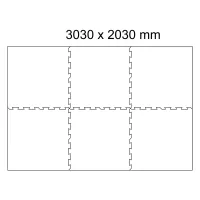 Černo-modrá gumová podlahová deska (puzzle - střed) FLOMA FitFlo SF1050 - délka 50 cm, šířka 50 cm, výška 0,8 cm