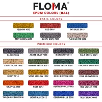 Černo-bílo-červená gumová podlahová deska (puzzle - okraj) FLOMA FitFlo SF1050 - délka 100 cm, šířka 100 cm, výška 2 cm
