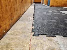 Černo-modrá gumová podlahová deska FLOMA IceFlo SF1100 - délka 200 cm, šířka 100 cm, výška 2 cm