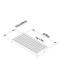 Kovový pozinkovaný protiskluzový schodišťový stupeň (30/2, 34/38) FLOMA SteelStep - šířka 60 cm, hloubka 24 cm, výška 3 cm