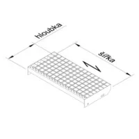 Kovový pozinkovaný protiskluzový schodišťový stupeň (30/2, 34/38) FLOMA SteelStep - šířka 100 cm, hloubka 24 cm, výška 3 cm