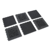 Šedá plastová textilní zátěžová vstupní rohož Modular 9900 - Aqua 75 - délka 30 cm, šířka 30 cm, výška 2,19 cm