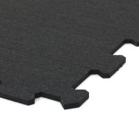 Černo-modrá gumová modulová puzzle dlažba (okraj) FLOMA Sandwich - délka 100 cm, šířka 100 cm, výška 1 cm