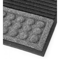 Šedá textilní gumová vstupní rohož FLOMA Scrape - délka 80 cm, šířka 120 cm, výška 1,3 cm